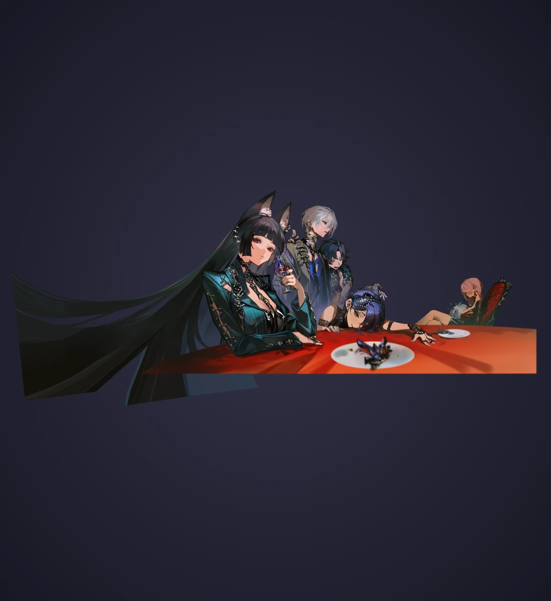 A shared table