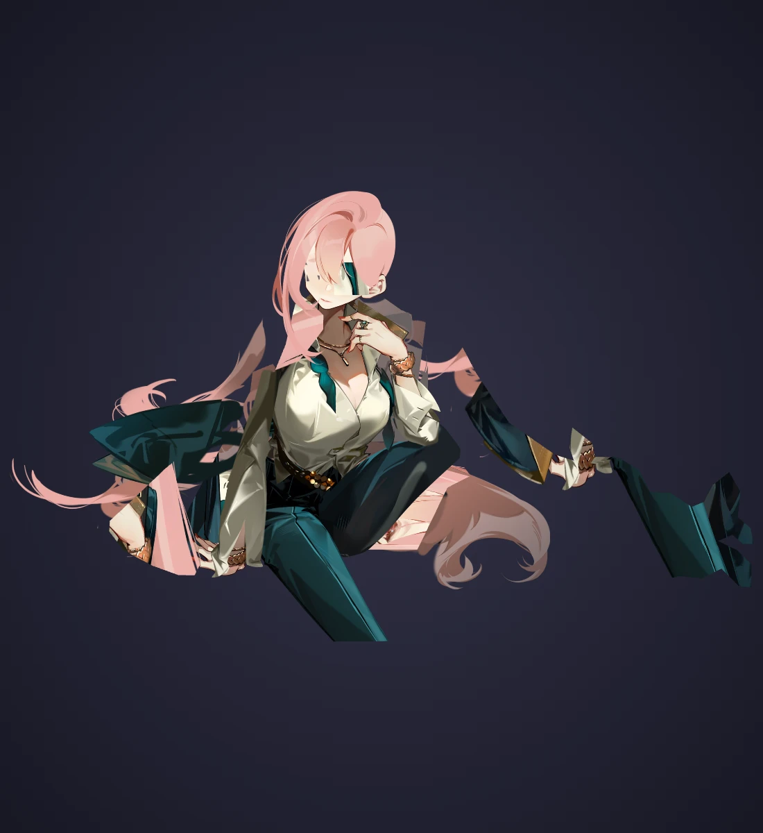 Seated portrait · Tsukishiro Yanagi from Zenless Zone Zero